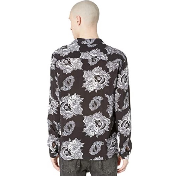 ALLSAINTS Garland Long Sleeve Hawaiian Shirt NWT - Picture 11 of 12